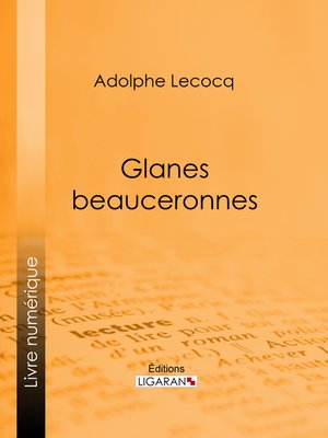 cover image of Glanes beauceronnes